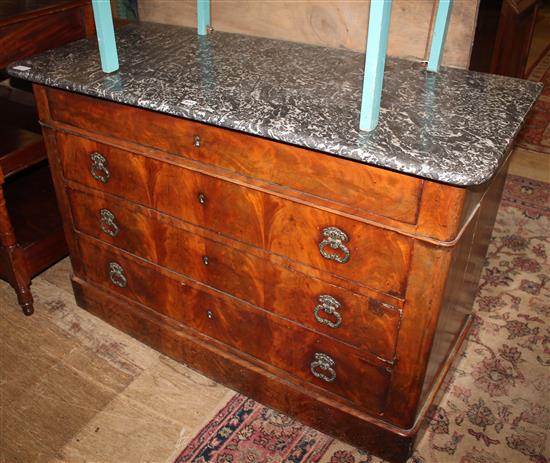 French marble top chest of drawers